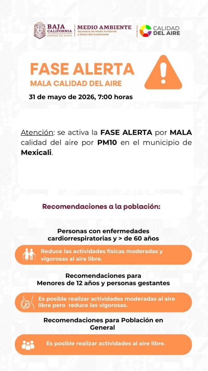 ALERTA PARA LA POBLACIÓN DE MEXICALI, REPRESENTA UN  RIESGO PARA LA SALUD
