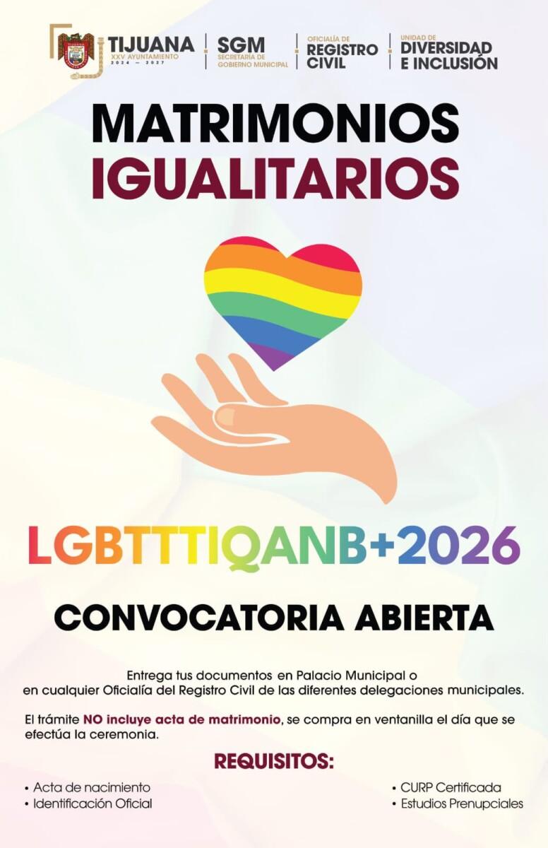 MANTIENE GOBIERNO DE LA CIUDAD VIGENTE CAMPAÑA DE MATRIMONIOS IGUALITARIOSLGBTTTIQANB 2026