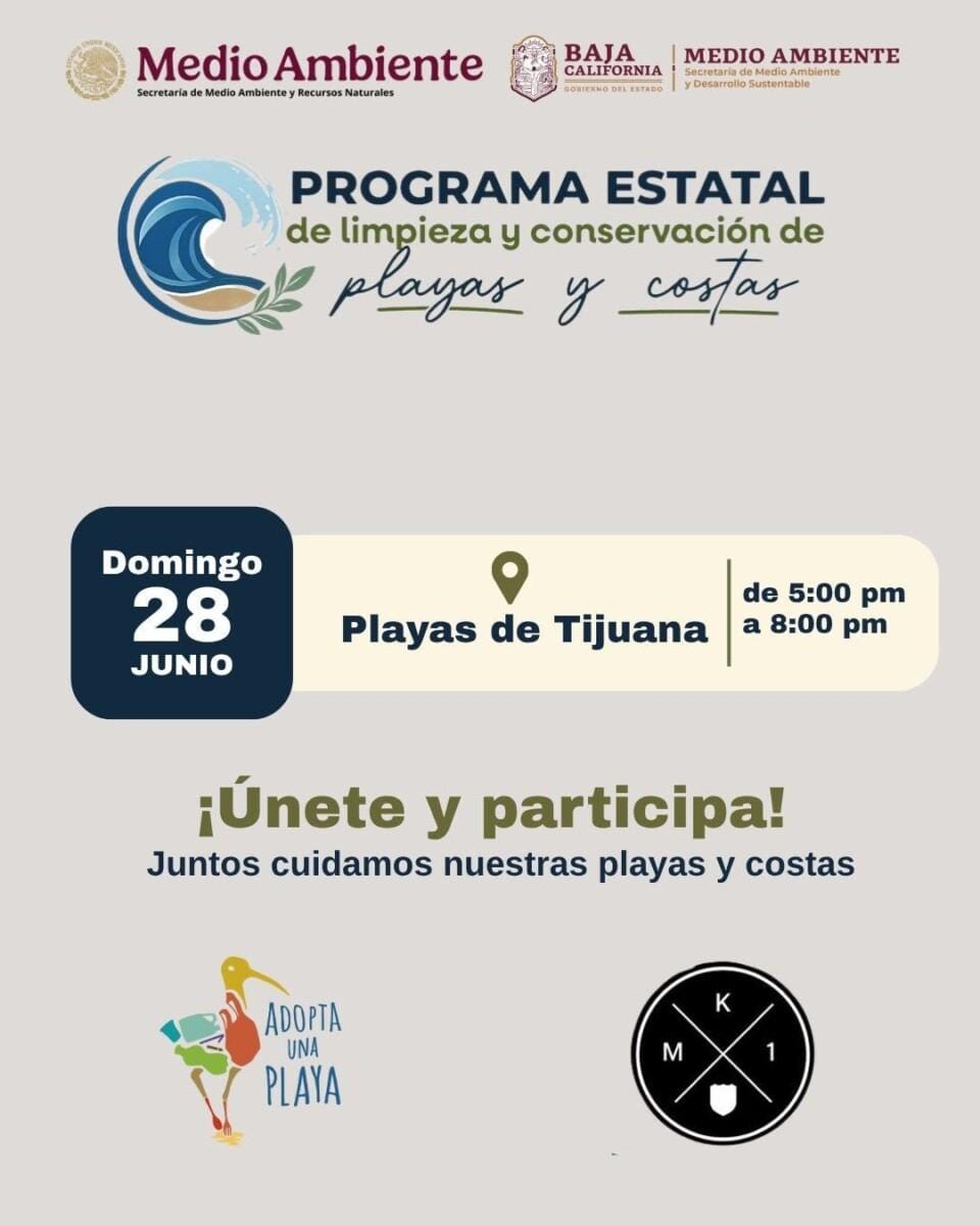 AGENDA DE LA JORNADA DE LIMPIEZA EN LA PLAYA,LA INVITACIÓN ES AL PÚBLICO EN GENERAL