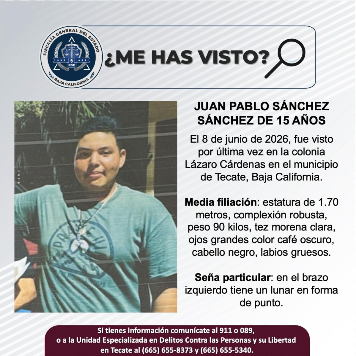 PESQUISA DE JUAN PABLO SÁNCHEZ SÁNCHEZ DE 15 AÑOS