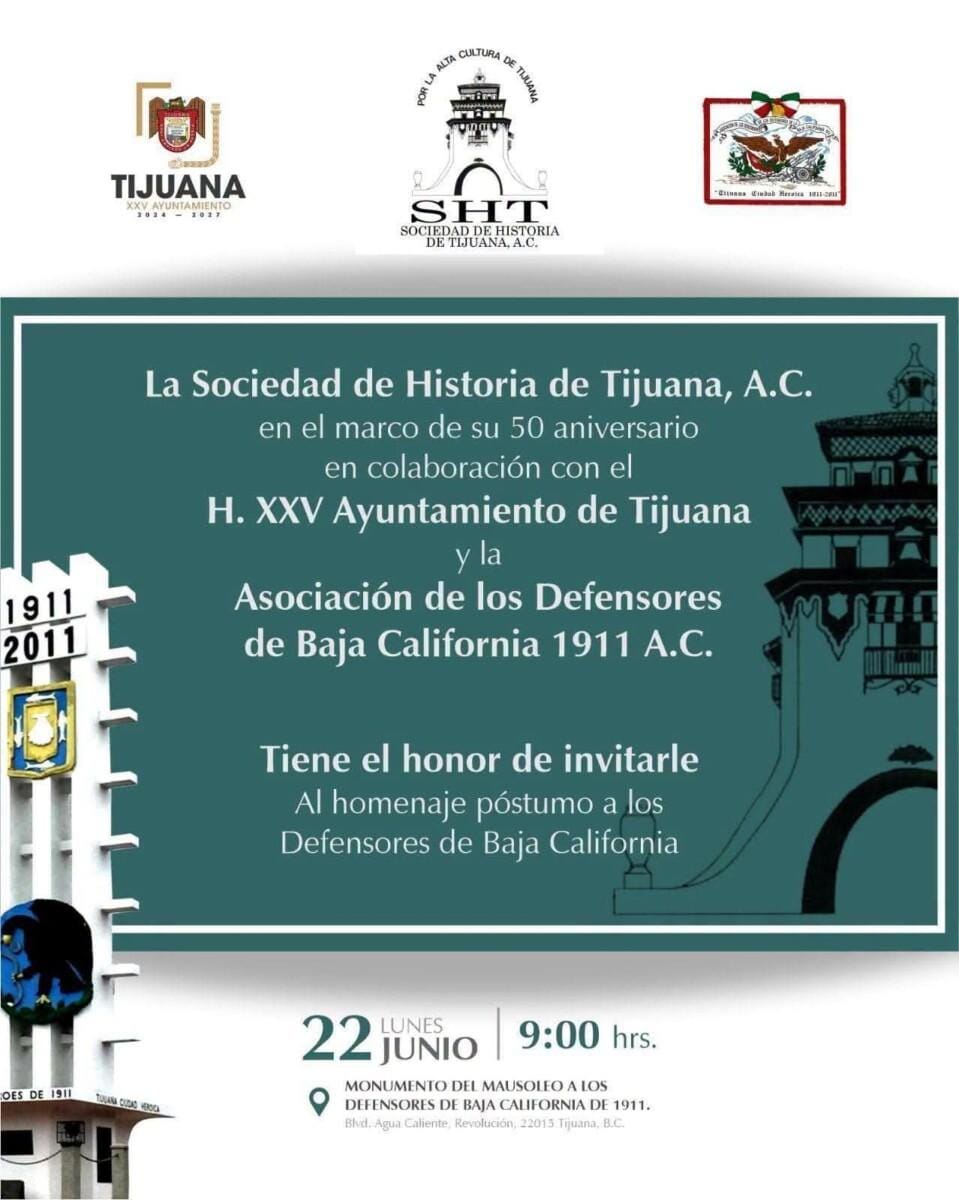 HOMENAJE A LOS DEFENSORES DE BAJA CALIFORNIA EL LUNES 22