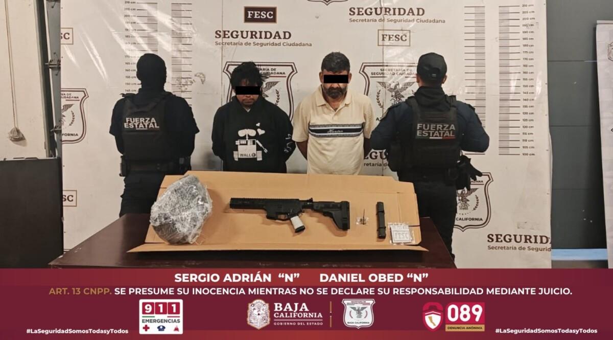 DETIENE GRUPO PROTEO A DOS PRESUNTOS SICARIOS ARMANDOS EN TECATE