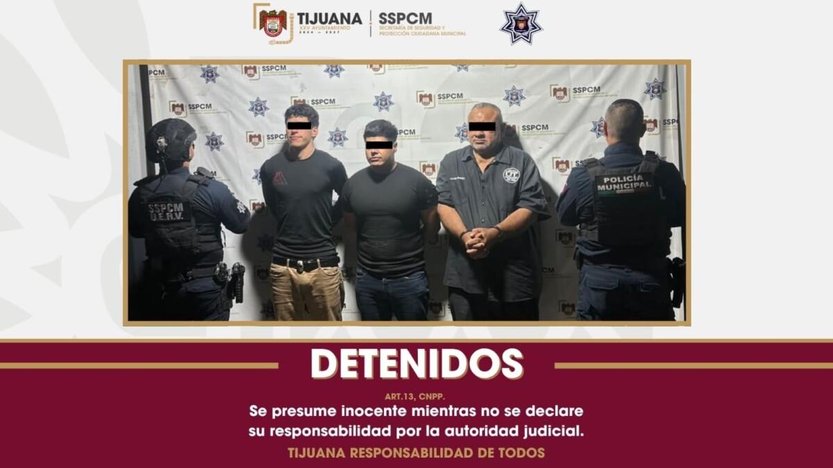 Detiene Policía Municipal de Tijuana a tres presuntos responsables de doble homicidio en torre comercial