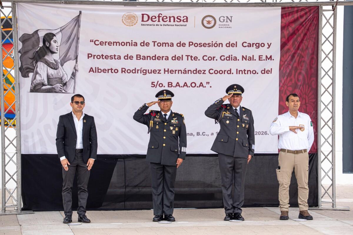 Asiste alcalde Abdiel Gutiérrez a toma de protesta del coordinador interino del Batallón de Apoyo para la Administración y Operación de Aduanas de la Guardia Nacional