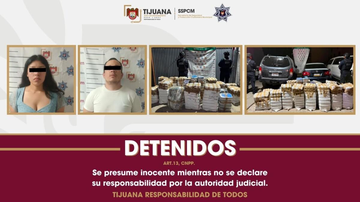 Decomisa SSPCM cerca de 600 kilogramos de metanfetamina y 7.5 kilogramos de marihuana; aseguran a dos personas
