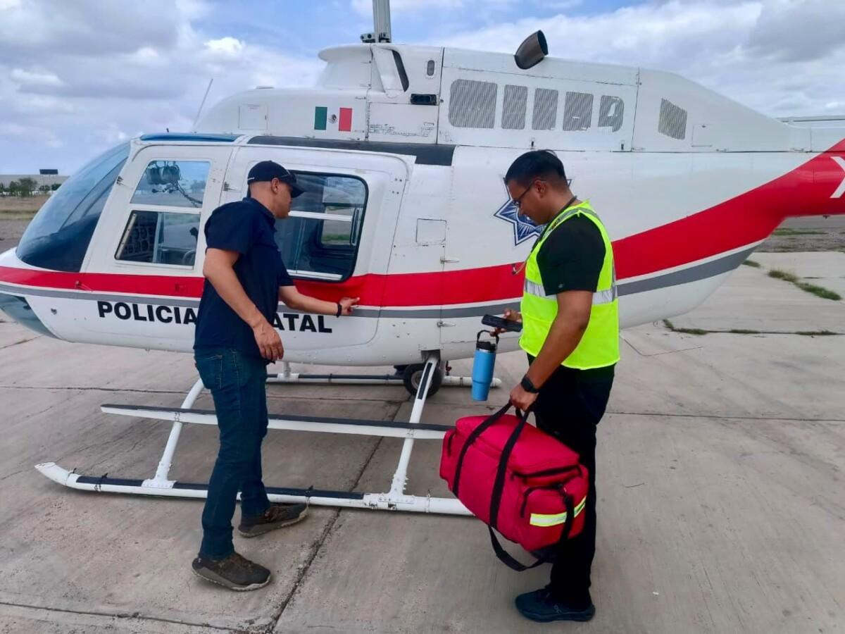 Helicóptero de la Policía Estatal salvó una vida en la comunidad guarijía de Aquinavo.