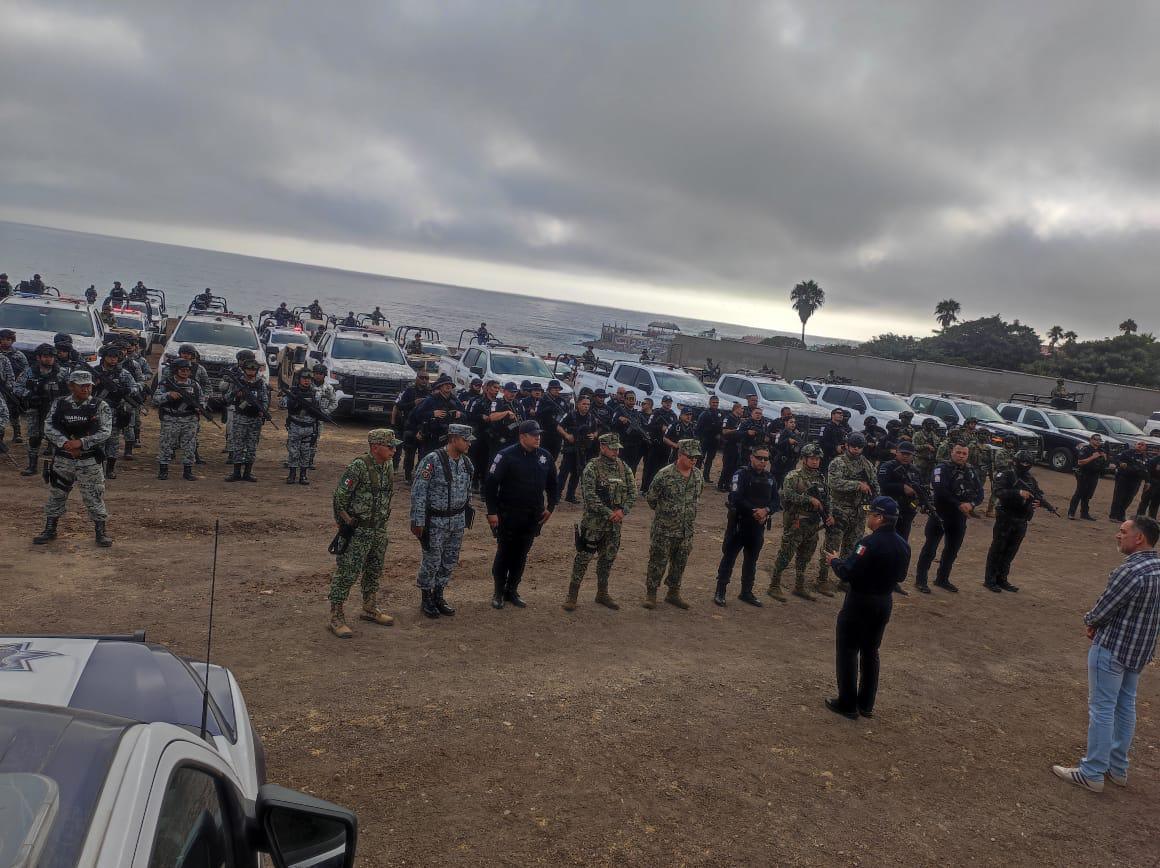 MÁS DE MIL ELEMENTOS DE  LA DEFENSA, GUARDIA NACIONAL, FUERZA ESTATAL DE SEGURIDAD Y DE LA MARINA MONTAN OPERATIVO EN ROSARITO